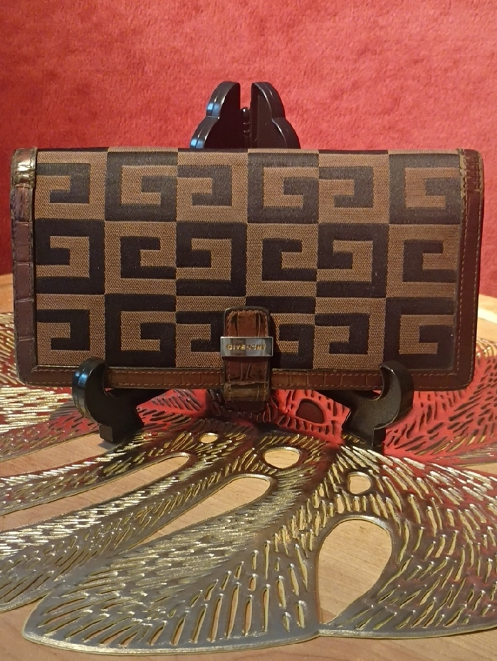 Givenchy Geometric Monogram Printed Canvas Wallet
